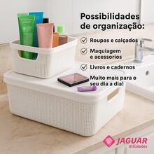 Kit Of 4 Organizer Boxes With Lid 1.8 Liters  Utilities Durable Plastic Stackable Exclusive Texture Multipurpose - Xám - Xem 4