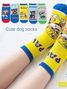 5 Pairs Paw Patrol Kids Socks Boys Cute Cartoon Socks For Children Baby Casual Socks Autumn Soft Clothing Accessories - Multicolor - View 2