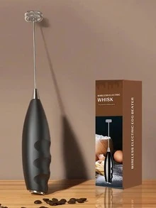 手持式电动奶泡器 - 不锈钢材质，电池供电（不含电池） - 适用于咖啡、拿铁和热巧克力泡沫和鸡蛋、咖啡配件和厨房用具