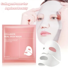 Collagen Face Mask – Hydrating & Anti-Aging Collagen Sheet Masks, Deep Hydration, Smooths Fine Lines, Overnight Face Mask For Radiant Skin, Pore Minimizing, Elasticity Improvement, Local Warehouse,Back To School