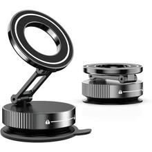 360° Rotating Magnetic Phone Holder, Foldable & Extendable, Universal Compatibility, Non-Waterproof, Portable, Suitable For Car/Bathroom/Travel/Gym/Smooth Surface. Note: Only Supports Installation On Smooth Surfaces. - Black - View 18