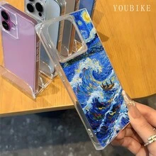 Funda para teléfono con diseño de bloques azul con olas y estrellas, compatible con los modelos 16 Pro, 16, 15 Pro, 14, 14 Plus, 13, 13 Pro, 12 Pro y 12 Pro. Transparente, con cobertura total y protección antigolpes. Diseño elegante y de alta calidad. - transparente - Ver 5