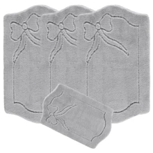 4pc Washable Rug Mat Set Caravan Romany Anti-Allergic Non-Slip Tourer Leafy - Grey - View 1