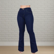 Women's Flare Jeans Marbled Simple Casual Jeans Pocket Zipper Button Flare Pants Office Fall/Winter - Softened - View 4