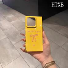 Funda con diseño de corazón, compatible con las series 16 Pro, 16, 15 Pro, 14, 14 Plus, 13, 13 Pro, 12 Pro y 12 Pro. Diseño a prueba de golpes con cobertura total, gran abertura, marco liso brillante y detalles prominentes. - Amarillo - Ver 2