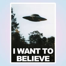 I Want To Believe 乙烯基車門貼紙，啞光表面，自黏式，單次使用，不對稱形狀，適用於汽車與表面裝飾，文具用品 - 彩色 - 查看 2