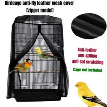 1 pezzo Copertura per gabbia per uccelli in rete con cerniera, accessorio per gabbia traspirante e anti-zanzare e anti-polvere, adatto per uccelli e piccoli animali domestici, per tutte le stagioni - Multicolore - Visualizzare 4