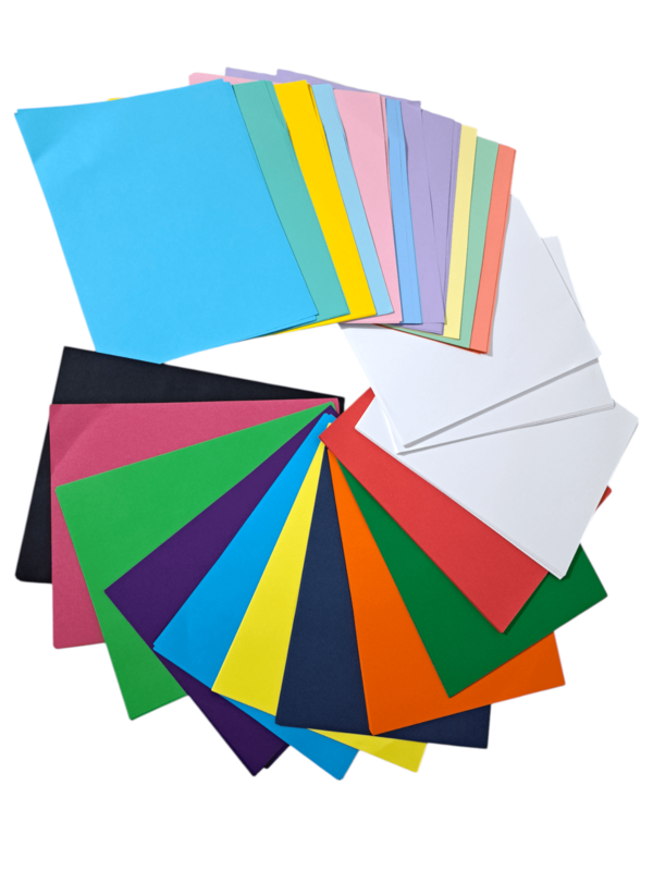 Hojas Tamaño Carta Paquete con 300 Hojas, 100 Blancas, 100 Tono Pastel y 100 Hojas Colores  Neón | Ideal para Oficina, Escuela y Manualidades. Regreso a clases.