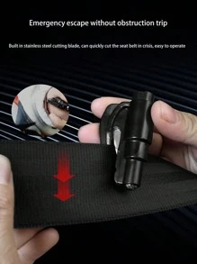 1 件装多功能迷你汽车锤弹簧破窗器、便携式钥匙扣/紧急逃生工具，用于打破玻璃、切割安全带