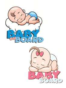 1pc Cartoon Cute "Baby On Board" Car Sticker, For Car Decoration, Indicate Baby Sleeping Inside - Multicolor - View 15