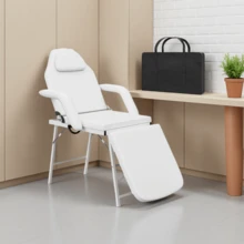 Portable Tattoo Chair, Adjustable Massage Facial Table Bed, 73 Inch Massage Tattoo Chair For Salon Beauty Spa, Folding Spa Bed Table With Carry Case, Whitelash Bed ,Massage Bed, Salon Equipment,Beauty Bed,Salon Furniture,Lash Table - White - View 1