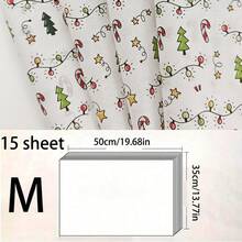 15/40 Sheets Of Thin Paper With Christmas Lantern Patterns, Gift Wrapping Paper, Suitable For Christmas Decoration, Winter, Thanksgiving, Birthday Gift Packaging, Bouquet Packaging, Gift Bag Filling, And Party Gifts, Best For Christmas, Perfect For Thanksgiving