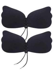 2件/1件装可重复使用无肩带隐形文胸，提升胸型隐形文胸，女士隐形露背文胸带乳贴