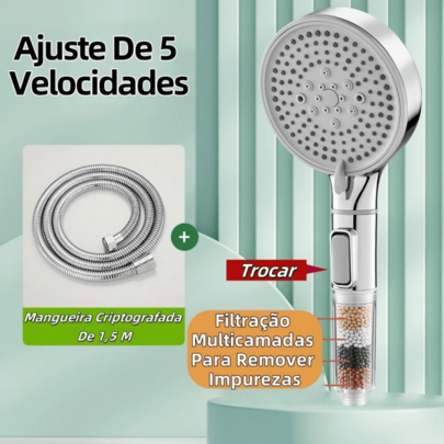 Ducha De Alta Pressão 6 Modos De Saída De Agua Com Silicone Líquido Função De Massagem