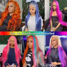 NATAN #613 Golden Short Bob Wig, No Glue Needed, 13x4 High Definition Lace Front, 10A Grade Brazilian Straight Hair, 180% Density, Pre-Plucked, Natural Hairline, Unisex. This Wig Is Made Of Real Human Hair At The Front Hairline And A Blend Of Synthetic Fibers And Protein Strands, Featuring Brazilian Straight Hair. - S/613 - View 9