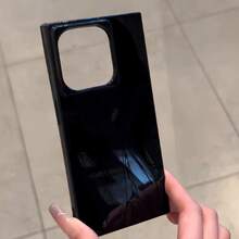 Teléfono con diseño de bloques, compatible con las series 16 Pro, 16, 15 Pro, 14, 14 Plus, 13, 13 Pro, 12 Pro y 12 Pro. Diseño a prueba de golpes con cobertura total, orificio grande, marco liso y brillante, y detalles prominentes. - Negro - Ver 1
