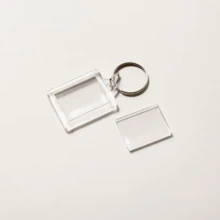 1/2/5个装长方形亚克力空白钥匙扣，透明相框钥匙圈吊坠 - 彩色 - 查看 16
