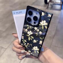 Teléfono con diseño de bloques de flores blancas y hierba verde, adecuado para las series 16 Pro, 16, 15 Pro, 14, 14 Plus, 13, 13 Pro, 12 Pro, 12 Pro. Diseño de cobertura total a prueba de golpes con orificio grande, marco liso brillante y prominente. - Amarillo - Ver 6