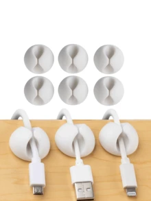 1/5/10pcs White Cable Clips, Adhesive Clips And Cable Management Sleeves (Mini Cable Clips) For Organizing And Storing Various Cables At Home, Office, Car, Desk, Bedside Table - White - View 3
