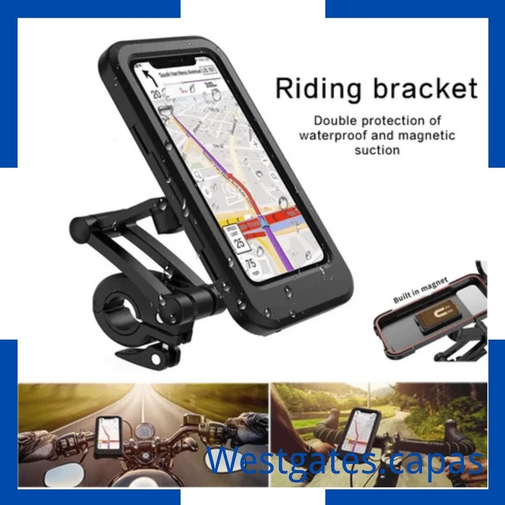 Cell Phone Holder For Motorcycle/Bike/Motorcycle 360 ° Rotatable Waterproof Cover Protection - Negro - Ver 1