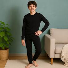 BELIME Set de 2 Pijamas Junior, Manga Larga, Cuello Redondo, 2 Piezas por Conjunto, Suave y Cálido | 50% Algodón, 50% Poliéster | Comodidad para Dormir