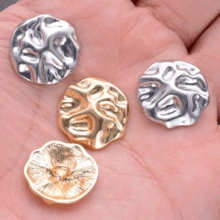 2/4 Stücke Vintage asymmetrische geprägte Metallknöpfe, modische dekorative Knöpfe für Mäntel, Pullover, Hemden, Jacken, Schuhe, Hüte, Taschen DIY Nähzubehör - Verschiedenfarbig - Übersicht 10