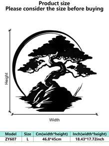 1pc Japanese Bonsai Tree Torii Gate Wall Sculpture, Iron Art Home Decor For Dining Room, Perfect Christmas Decoration With Personalized Name Sign For Farmhouse, Patio, Porch, Unique Gift Idea For Him, Her, Boyfriend, Girlfriend, Dad, Mom, Family, Friends, Valentine's Day, Children's Day, Father's Day, Graduation, Wedding, Housewarming, Living Room, Bedroom, Office, Family Gathering Christmas Decorations Room Decor