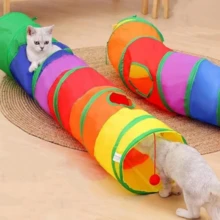 Colorful Cat Maze Tunnel Pet Toy - Multicolor - View 3