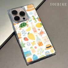 Funda protectora con diseño de botella y animales, compatible con los modelos 16 Pro, 16, 15 Pro, 14, 14 Plus, 13, 13 Pro, 12 Pro y 12 Pro Plus. Transparente, con cobertura total, resistente a golpes y con un diseño elegante y moderno. - transparente - Ver 2