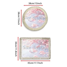 1 pieza Mantel individual con estampado floral de lino con flecos, mantel de mesa de comedor lavable, decoración del hogar, vajilla, cocina, decoración de fiesta interior/exterior, regalo ideal - Multicolor - Ver 5