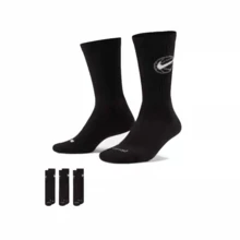 3 双男女通用 NIKE CREW EVERYDAY BBALL 袜子，DA2123-010 - 黑色 - 查看 1