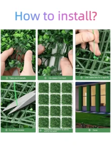 Nejlue Artificial Flowers/Plants1111 Home & Living 1Pc 60*40cm Plastic Artificial Boxwood Plant Wall, UV-Resistant Privacy Screen, Artificial Hedge Grass Mat Green Wall Panels, Artificial Plant Leaves Garden Fence,For Home Decor,Room Decor,Garden Decor,Wall Decor,Indoor Outdoor Decor, Bedroom Decor,Wedding Decoration,Party Decorations,Birthday Decoration,Christmas Decorations - Multicolor - View 5