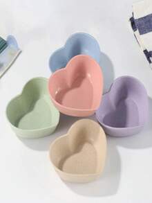 1pcPlatter, Unbreakable Chip & Dip Serving Divided Plates, 4-Compartment Heart-Shaped Serving Dish Tray For Nuts, Candy, Dried Fruit, Salads, Snack