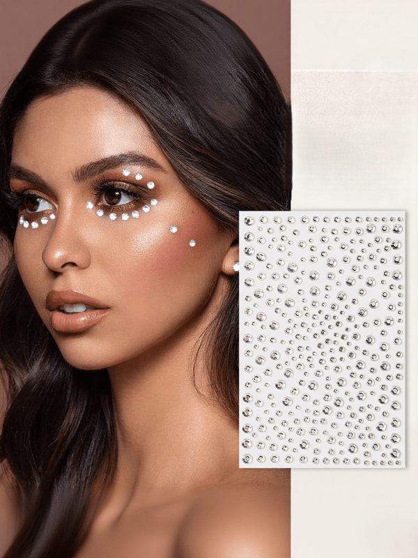 1Pc Self Adhesive Face Gems, Face Jewels Pearls Rhinestones, Colorful Gem Stickers, Gems For Hair, Nail Art, Eye, Body Paint, Festival Party Rave Makeup, DIY Crafting Etc, Home Beauty Women Accessory Gifts, Hair Styling Kit, For Barber Salon Beauty Travel Essentials