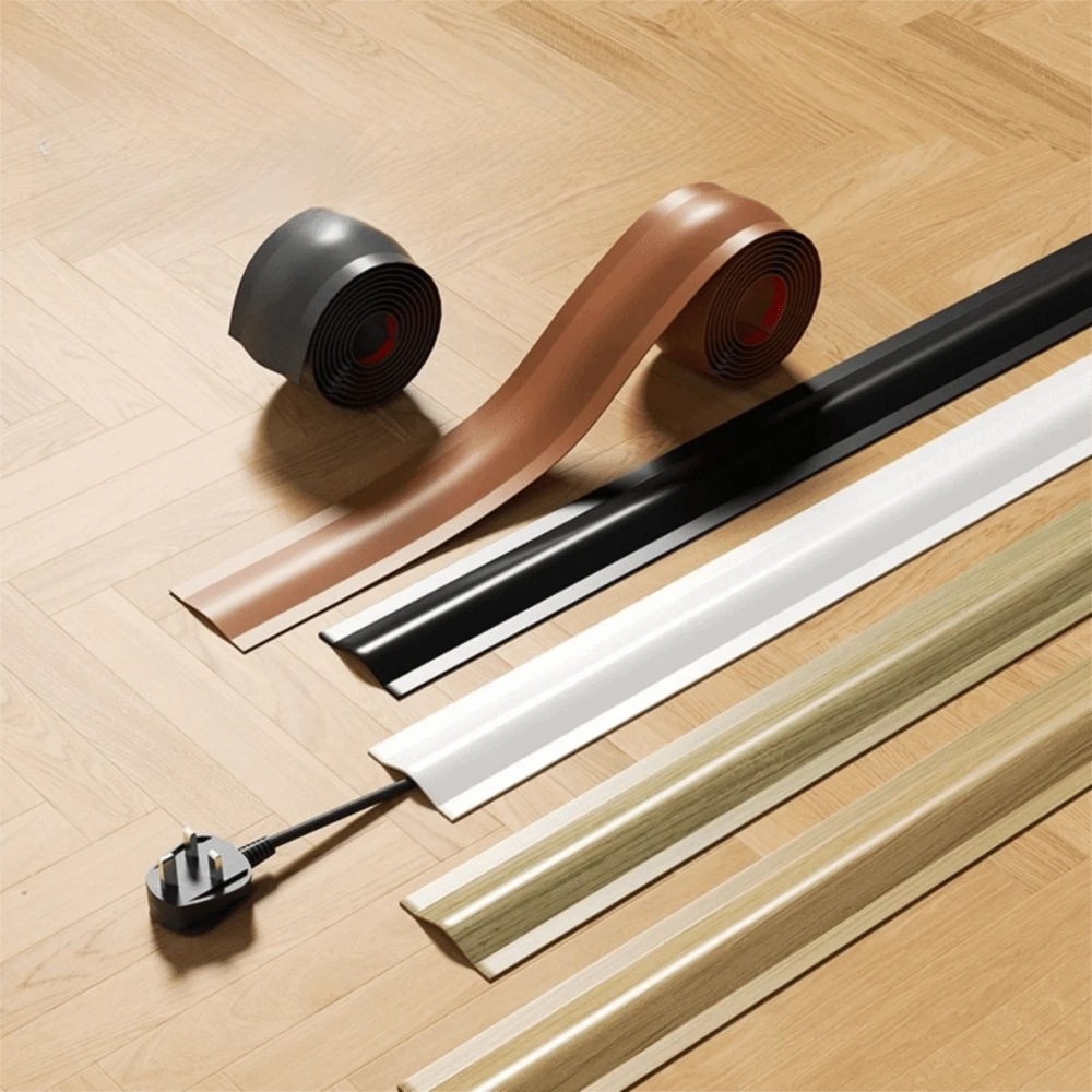 Cord Cover Floor PVC Cord Covers For Wires On Floor, Soft Floor Cable Cover Cord Hider Floor Cable Management Cable Protector - Multicolor - View 1