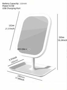 Rechargeable LED Makeup Mirror, 3 Lighting Modes, Touch Control, Adjustable Brightness, Portable Lighted Vanity Mirror, Travel Makeup Mirror With Lights - Multicolor - View 9