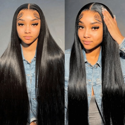 NATAN Straight Human Straight Hair Weave Extensions For Women - 1 Bundle, Double Weft, Thick Ends, Cuticle Aligned, Remy Hair, No Shedding, Durable - Suitable For All Users Blended Hair Is Made From Human Frontal Hair Mixed With Synthetic Fibers And Protein Filaments Women