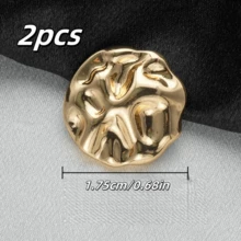 2/4 Stücke Vintage asymmetrische geprägte Metallknöpfe, modische dekorative Knöpfe für Mäntel, Pullover, Hemden, Jacken, Schuhe, Hüte, Taschen DIY Nähzubehör - Verschiedenfarbig - Übersicht 18