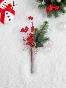1/3/5/130PCS 10.23 英寸人造圣诞签 - 什锦红色浆果签、人造松树签喷雾，配以松果和冬青叶，可用于制作令人惊叹的花卉布置和花环，适合冬季假日装饰、阳台装饰、门廊装饰、秋季花卉、秋季房间装饰、圣诞装饰、万圣节户外装饰、厨房配件、返校、浴室配件、大学必需品、圣诞礼物、花园家具、伴娘礼物 - 紅綠色2 - 查看 4