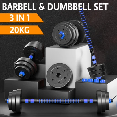 PORIYA 20/40kg Adjustable Dumbbell Set - 6-In-1 Multifunctional Home Gym (Barbell/Kettlebell/Mace) W/ Anti-Slip Hex Handles & Precision Weights (1.25-40kg)  Foam Grip For Comfort Training