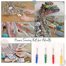 1pc Portable Sewing Kit, Home Sewing Tools, Thread Box Mending Needles, Suitable For Beginners, Adults, Summer Camp, Travelers And Families, With Storage Bag (Thread And Accessories Color Random)