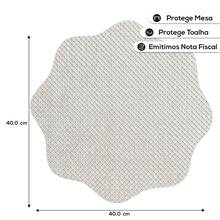 Kit 8 peças Jogo Americano de Mesa Com Porta Copos Para Mesa Posta - Sousplat Bordas Onduladas Formato Flor - Magnolia - Cinza Claro - Visão 6
