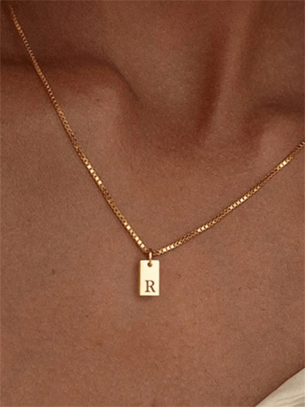 1pc Exquisite Fashion Jewelry Necklace, Stainless Steel A-Z,26 English Initials Pendant, Holiday Gift, Suitable For Women To Wear Daily Stainless Steel Letter Pendant Necklace