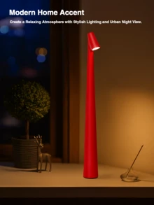 1 pieza Lámpara de mesa recargable inalámbrica, lámpara de barra portátil LED con 3 niveles de brillo regulable, lámpara de escritorio a batería LED, lámpara de mesa para exteriores para sala de estar, hogar, comedor - Multicolor - Ver 5