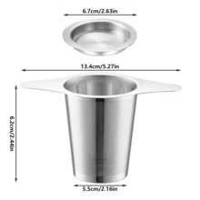 1pc Ultra-Fine Stainless Steel Tea Filter - Moderate Size And Large Capacity, Suitable For Making Pine Tea And Coffee. Made Of Stainless Steel. Kitchen Accessories,Cups Accessories,Coffee Accessories - متعدد الألوان - مشاهدة 2