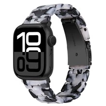 兼容 表带 49 毫米 46 毫米 45 毫米 44 毫米 42 毫米 41 毫米 40 毫米 38 毫米 薄轻树脂表带，带不锈钢表扣替换件，兼容 系列 SE 系列 11 10 9 8 7 Ultra 6 5 4 3 2 1 适合女性男性商务