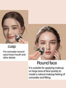 2PCS (Buy One Get One Free) Multifunctional Black Pineapple Makeup Sponge Cushion Ultra Soft For Wet And Dry Use, Foundation Blending Makeup Sponge, Liquid/Cream/Powder Seamless Smooth Beauty Sponge, Professional Soft Concealer Sponge, Soft Beauty Sponge Blender Set, Multifunctional Makeup Tool For Foundation, Loose Powder, Concealer, Eye Shadow, Eye Highlight And Contouring, Great For Makeup Beginners And Enthusiasts, Suitable For All Skin Types