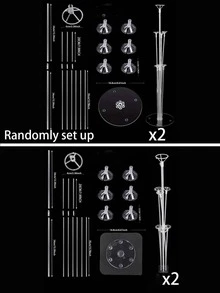 一套可重复使用的透明气球支架套装，含6个气球，适用于宝宝生日派对、主题派对、迎婴派对等庆祝活动和场合。 - 彩色 - 查看 14