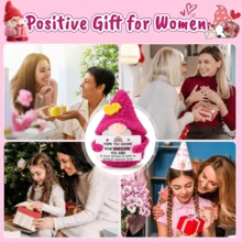 1pc Handmade Crochet Desktop Decor Figurine, Funny Gnome Shaped, Birthday Gift For Best Friend, Girlfriend, Sister, Mom, Grandma, Coworker, Family, Positive Vibes, Party, Halloween, Christmas, Appreciation