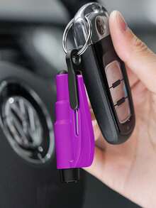 1 件装多功能迷你汽车锤弹簧破窗器、便携式钥匙扣/紧急逃生工具，用于打破玻璃、切割安全带